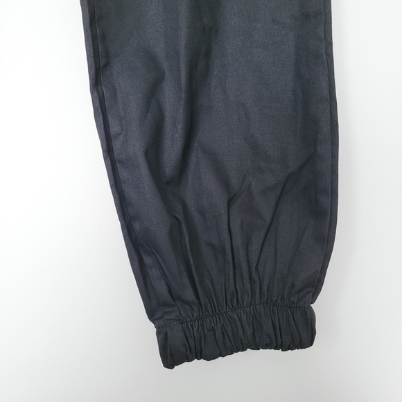 Y2K Black Track Pants Goth Punk Silver Zippers Elastic Waist High Ris Size Large - Picture 7 of 15